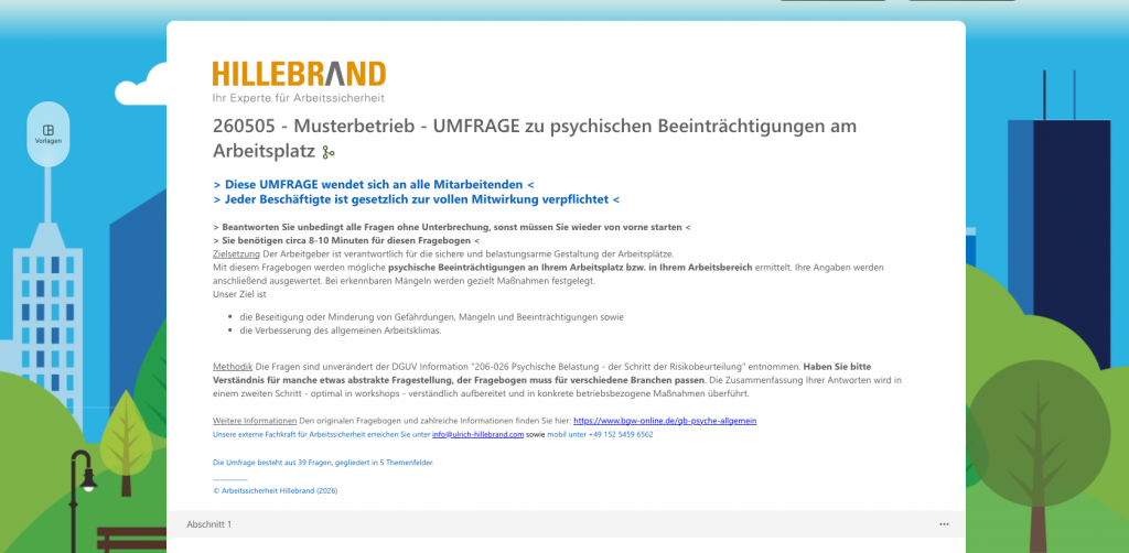 Titelbild der BGW-basierten Umfrage