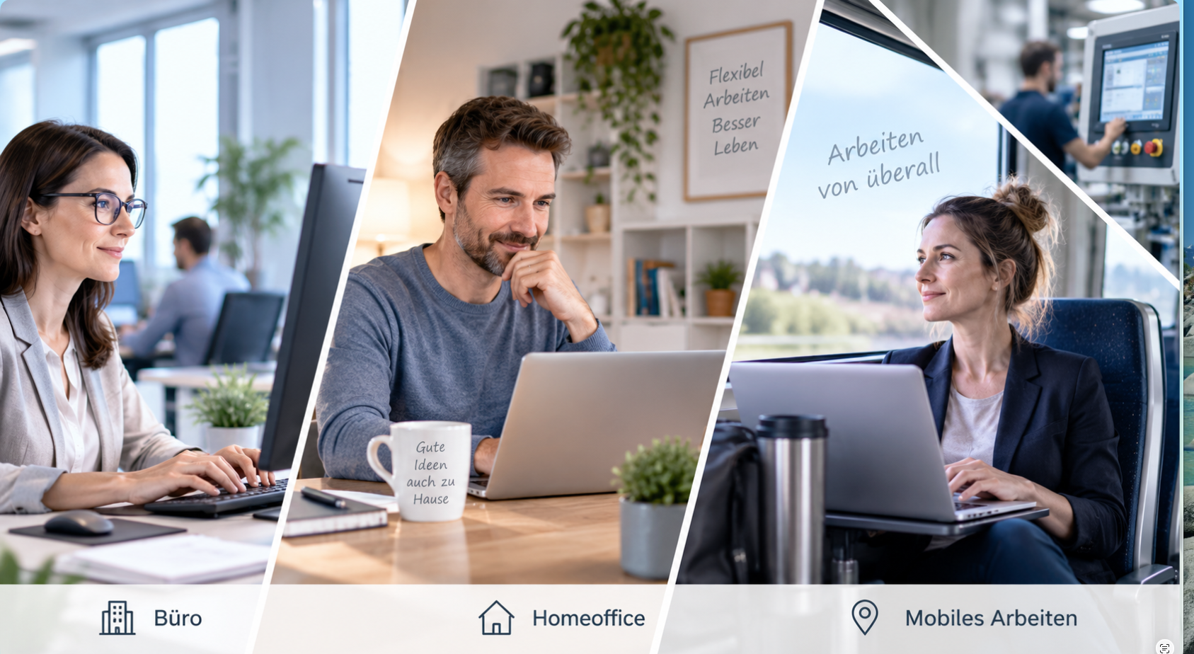 Bildschirmarbeit im Büro, Homeoffice und beim mobilen Arbeiten