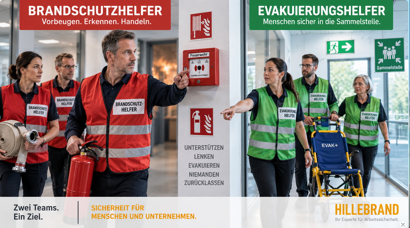 Brandschutzhelfer und Evakuierungshelfer im Unternehmen – Aufgaben und Organisation