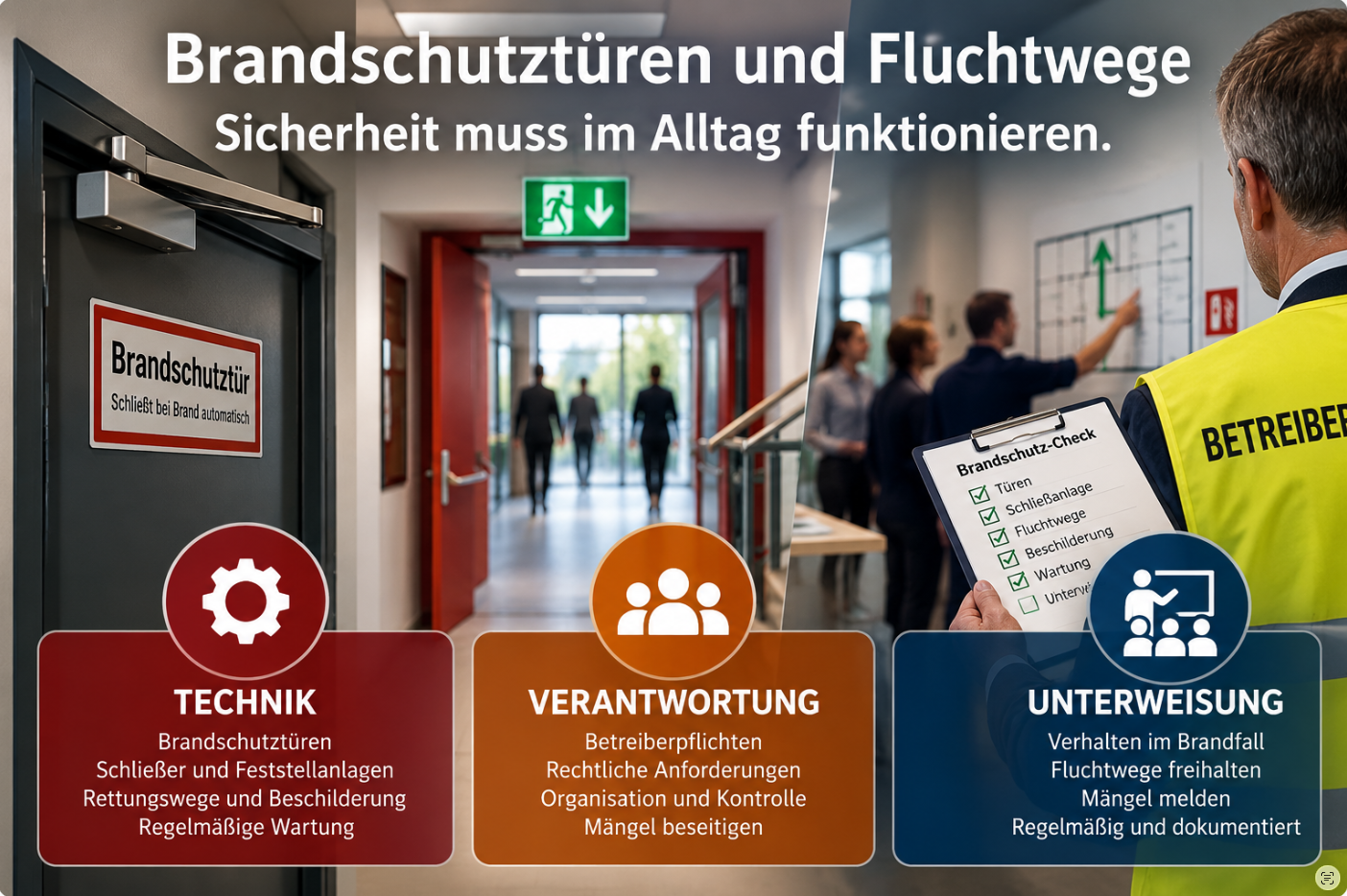 Brandschutztüren und Fluchtwege – Technik, Verantwortung und Unterweisung im Brandschutz